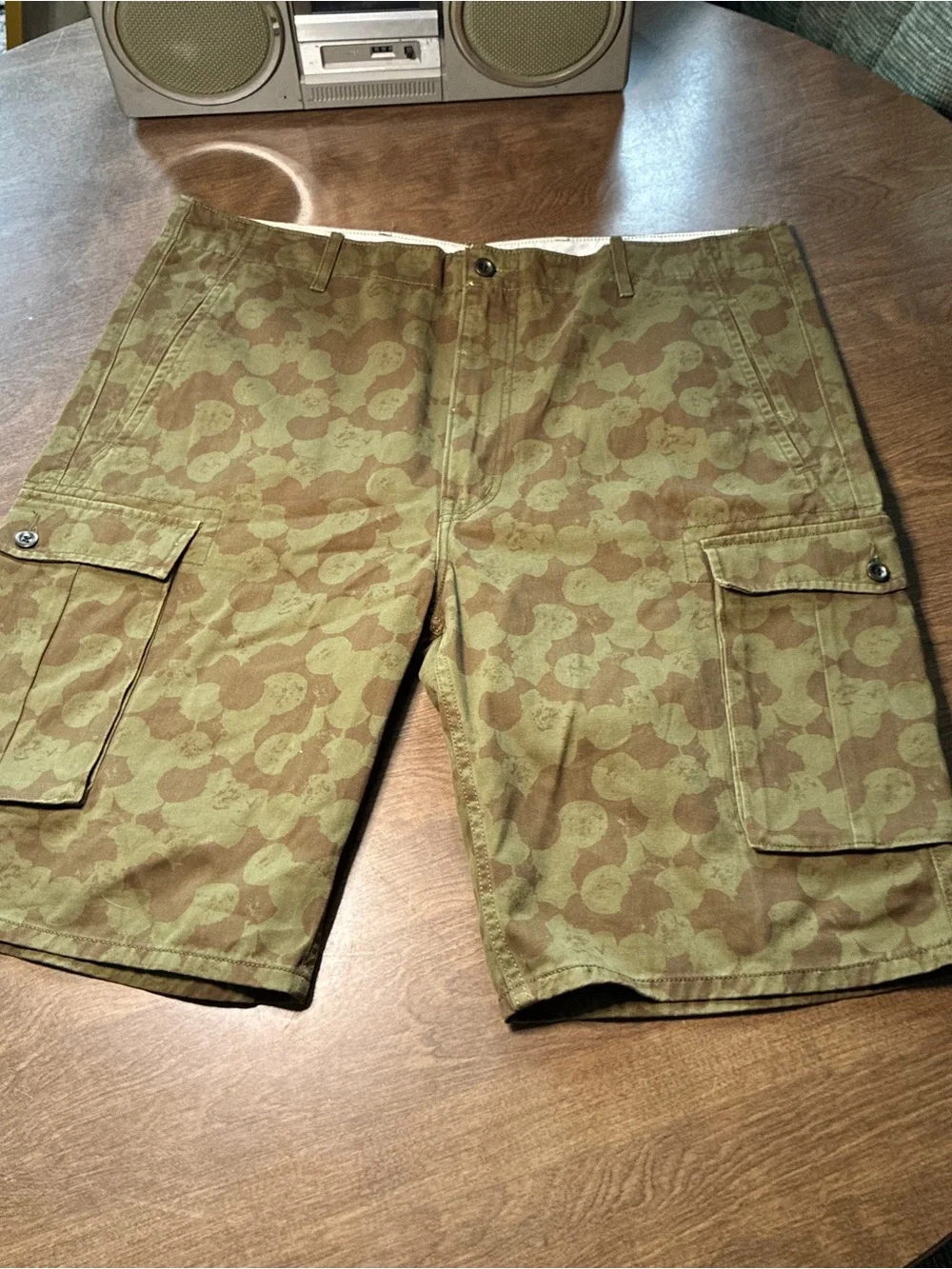 Levi's Men's Carrier Cargo Cotton Camo Comfortable Shorts Green/Brown Size 38